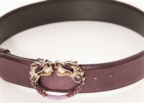 Tom Ford for Gucci Metallic Leather Belt With Dragon Buckle